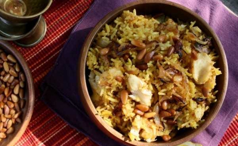 Média réf. 314 (1/1): Tajine de poisson libanais et son moudardara (riz aux lentilles)